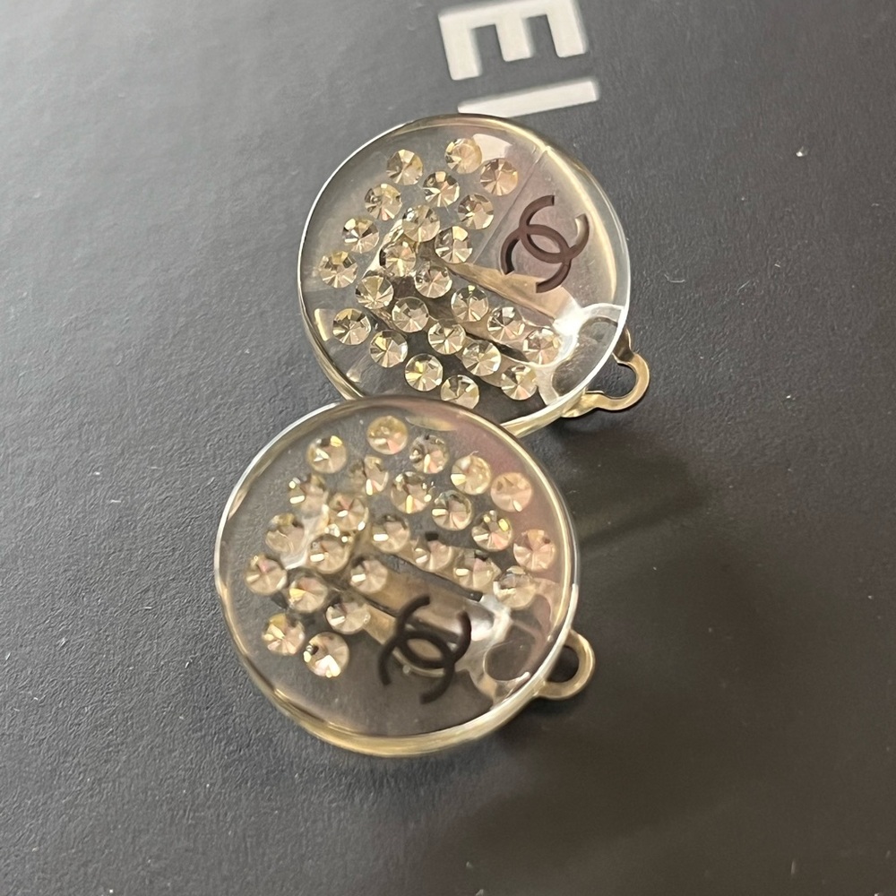 Chanel Clear Rhinestone Earrings - Picture 8 of 16
